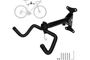 WUFANC Porte Velo Mural - Support Velo Mural Fabriqué En Métal Solide, Antirouille Et Peut Supporter 22 KG, Direction D'angle Réglable - Rétractable Convient Au Garage Intérieur (Noir-1 pièce)