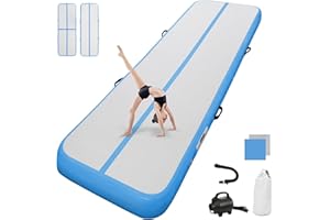 airtrack matte ginnastica artistica 10cm/20cm Spessore 3/ 4M / 5M / 6M tappeto ginnastica Tappetino da Ginnastica Gonfiabile Artistica Materasso Yoga Taekwondo con Pompa elettrica
