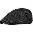 XYIYI Men's Breathable Mesh Newsboy Cap Summer Beret Ivy Cap Driving Cabbie Flat Hat