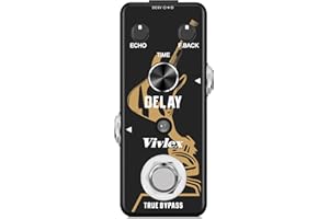 Vivlex LEF-314 Pédale d'effet Chambres d'écho vintage Delay Mini pédale analogique pour guitare électrique True Bypass