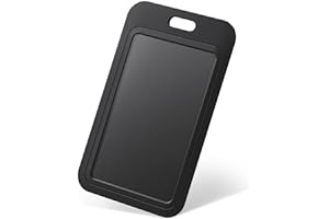 Uniclife Porta Badge Scorrevole in Plastica Nera Custodia Protettiva in Plastica con Finestra Trasparente per Ufficio Scuola ID Carte di Credito Chiavi di Prossimità Licenze e Pass, Confezione da 3