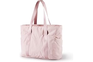 BAGSMART Bolso de mano grande para mujer, con asa superior, con hebilla para esterilla de yoga, gimnasio, trabajo, escuela