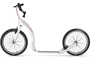 Yedoo Dragstr – Trottinette supportant Jusqu’à 150 kg, avec pneus gonflables 20/20 – pour Adultes, avec Guidon réglable