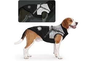 LUOWAN Dog Coats Waterproof, Reflective Outdoor Sports Vest for Dogs, Winter Dog Jacket with Harness for Puppy Small Medium Large Dogs