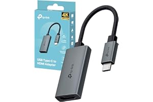 TP-Link UA520C Adattatore HDMI USB C fino a 4K@60Hz, Compatibile con desktop, smartphone, laptop, tablet, MacOS, Windows, iPadOS, iOS, Android, Linux OS e Chrome OS, con Cavo Intrecciato lungo 100mm