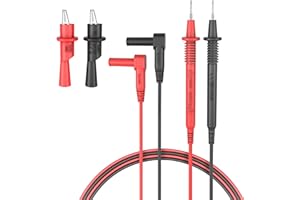 HANDSKIT Cable de prueba multímetro Sondas de Prueba de Multímetro,Cables de Prueba con Pinzas de Cocodrilo para Multímetro Digital Pinza Amperimétrica