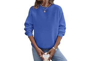 TICTICMIMI Lässige Damen-Sweatshirts mit Rundhalsausschnitt, langärmelig, lockere Passform, Herbst-Shirt
