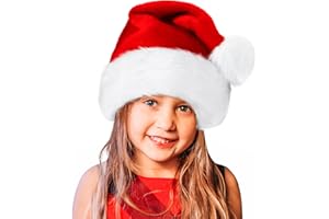BOSONER Santa Hat Christmas Hats Adult: Xmas Hat Holiday for Adults, Unisex Velvet Comfort Christmas Party Hat Thicken Classic Fur for Christmas Gifts New Year Festive Holiday Gifts for Men Wowen
