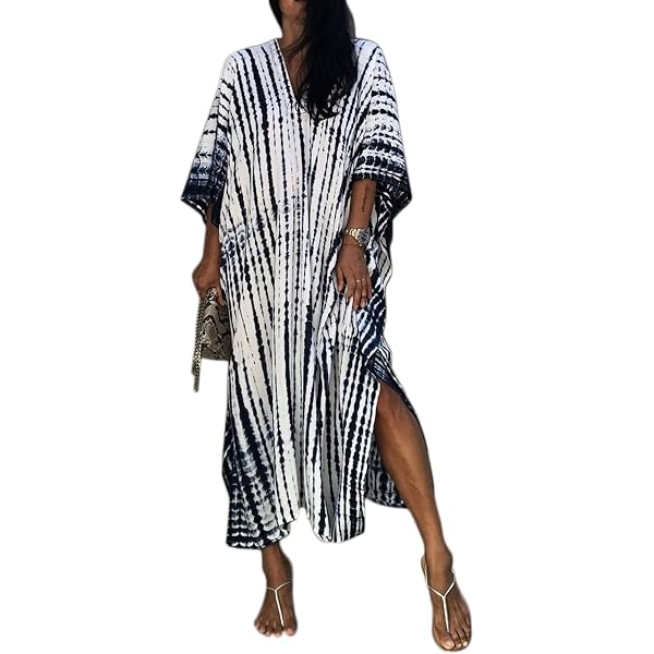 Paréo Femme Grande Taille Style Bohème - Long, Léger, Multifonctions (robe, Tunique, Kaftan, Abaya) - 2