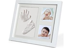 PewinGo Cadre Empreintes Bébé, Kit Empreinte Bebe Mains pour Liste de Naissance, Souvenirs mémorable Décorations murale ou pour table