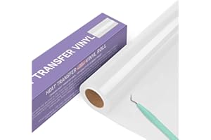 Zwanzer Heat Transfer Vinyl - 12" x 18FT White HTV Vinyl ，Iron on Vinyl for Cricut & Silhouette Cameo T-Shirts Clothing, Easy to Cut & Weed (White)