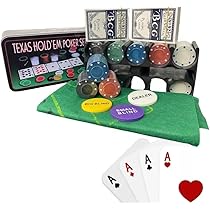 Set Poker Arbutus Con 200 Fiches - Scatola Metallo, 2 Mazzi Carte, Pulsante Dealere, Tappetino