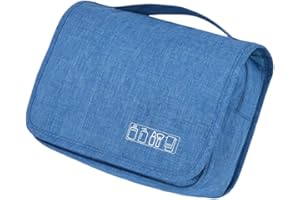 Croselyu Reise-Kulturbeutel mit großer Kapazität, tragbare Kosmetiktasche, große Kapazität, multifunktionale Aufbewahrungstasche, Reise-Organizer, 1 Stück, blau, Niedlich
