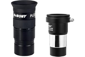 Svbony Ocular Telescopio 40mm, 40° Plossl Ocular con Lente de Barlow 2X, Rosca M42X0,75mm para Adaptador en T, Metálico 1,25" Lente de Telescopio FMC para Observación Planetaria de la Luna