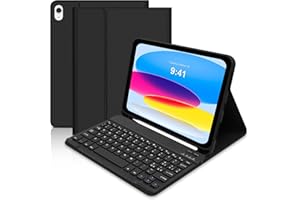 Hofsos Tastiera Custodia per iPad 10 Generazione/(A16) 11 Generazione(11/10.9 pollici, 2025/2022), Italiano QWERTY Rimovibile Bluetooth Tastiera, Custodia con Supporto Pencil per iPad 10a/11a Gen,Nero