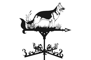 Metal Weathervane, 23.4313.39in Cute Dog Retro Iron Weather Vane Ornament for Garden Decor Niktule