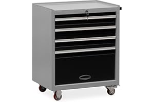 METALL MÖBELL WORKBENCH & TOOLS METALLMOBELL - Carrello Porta Attrezzi Vuoto 65x43x81cm, Carrello Attrezzi Officina, Porta Utensili da Lavoro, Carrello Meccanico, Carrello Portautensili da Officina, Carrello Porta Utensili -TH005G