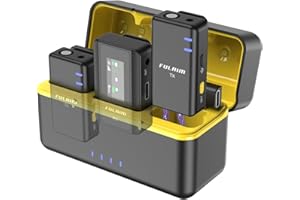 FULAIM X5 Lavalier Mikrofon Wireless für iPhone iPad Samsung (2 Sender+1 Empfänger+Ladekoffer), Ansteckmikrofon Kabellos mit 4G On-Board-Aufnahme für Android Kamera YouTube VLOG TikTok, 18HRS, 200m