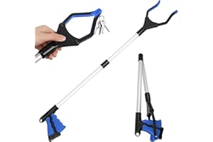 ZOJI Juliyeh Pinza de Agarre de 81 cm de Largo para Personas Mayores, Plegable, con Aluminio, 230 g, Ligera Basura, con imán Giratorio, Brazo de Agarre para Basura