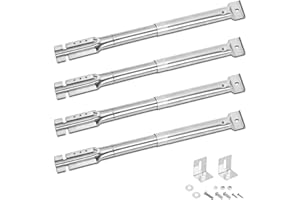 Denmay 31cm to 42cm Universal Adjustable Gas Grill Burner Tube for Charbroil, Blooma,Brinkmann, Tepro, Barbecook, Proficook,CosmoGrill, Campingaz, Proficook, 4 Pack