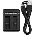 Yantralay Dual Battery Charger for Hero 8/7/6/5 Camera - USB Cable Included - Fast Charging Dock for Action Camera Batteries - Compact Design for Travel