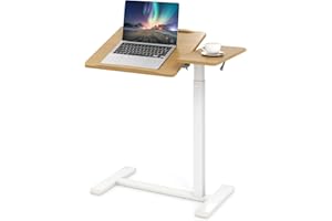 ‎COSTWAY COSTWAY Pflegetisch mit versteckten Rollen, höhenverstellbarer Betttisch mit kippbarer Tischplatte & Kantenschutz, Krankentisch, Beistelltisch für Kranken- und Pflegebetten