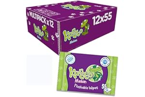 Kandoo Lot de 12 paquets de lingettes parfum melon 660 lingettes au