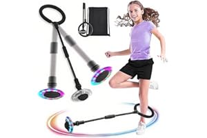 MEISHANG Swing Wheel mit Lichtrad,Kinder Blinkender Springring,Kinder Blinkender Springring Fußkreisel,Springender Ball Blinkender,Faltbarer Flash Jumping Ball,Blinkender Sprungball (Schwarz/A)