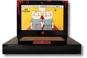 WufWuf MyMeow Catputer Cat Scratcher - Recyclable Cardboard Scratching Pad for Cats, Interactive Toy for Healthy Claws and Paws, Stylish Home Decor and Stress Relief