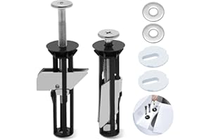 FL HUA 2 Pcs Toilet Seat Fixings, Toilet Seat Hinges Stainless Steel with Washers, Toilet Seat Fittings and Fixtures Universal Replacement Parts