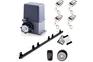 INSTALMATIC Kit completo profesional Motor puerta corredera ARTEMIS para puertas de hasta 600kg + 4 mandos a distancia + fotocélula espejo + cremallera de Nylon con tornillos. 100% fabricado en Italia.