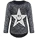BEZLIT Mädchen Pullover Langarm Wende Pailletten Stern 21515, Farbe:Schwarz, Größe:164