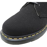 Dr. Martens 1461 Hdw Oxford Unisex-Adulto - Pelle Nappa Nera, Suola Scanalata E Cuciture Gialle
