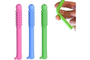 GETJOY 3 PCS Chewable Breathers, Silicone Chewing Sticks, Pink Strawberry, Green Orange, Blue Mint, Portable for Everyday Use, Natural Focusing, Chewable Puffer for Focus & Clear Respiratory Function