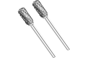 TINSHOW 2 PCS Carbide Die Grinder Bits for Dremel Rotary Tool High Speed Double Cut Tungsten Steel Rotary Burr Drill Bit Cylindrical File Carving Tools for Plastic Wood Metal Grinding Engraving Polishing
