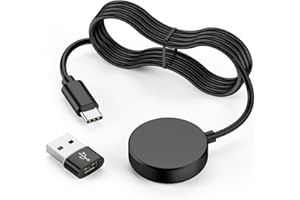 NENASEW USB C Charger for Samsung Galaxy Watch 7 Ultra 6/6 Classic 5/5 Pro 4/4 Classic 3 Active 2/1 Fe, Magnetic Wireless for Samsung Watch Charger with 1 USB Adapter (Black)