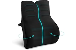 Juspota Lendenwirbelkissen, Lordosenstütze Auto, Lendenkissen Auto Memory Foam, Ergonomisches Rückenkissen Auto, Lordosekissen fur Auto, Bürostuhl, Zuhause, Schwarz