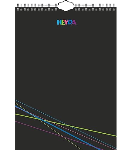 Heyda 2070470 Calendrier Créatif (13 Feuilles Mensuelles, Format A4, Calendrier Perpétuel, Reliure à Anneaux, Couverture Noire, Feuille Mensuelle, Noir : Heyda
