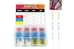 CRAGMUT 300 Pièces Cosse Thermoretractable Kit,0.25-6.0mm2 Voiture étanche Thermorétractables Souder Bout à Bout,4 Taper Souder Joint Fil Câble Connecteur, pour Bateau, Automobile