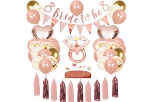 WITGIFT JGA Junggesellenabschied Frauen Deko,Bride to Be Deko set mit Rosegold Konfetti Luftballons Banner Girlande Folienballons für Tochter Mädchen Abschied Party,Polterabend Deko Accessoires