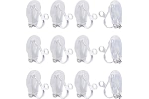 Beebeecraft 1 Scatola 20 Clip per Orecchini Orecchini A Clip in Argento Sterling Placcato Risultati per Orecchini Non Forati con Anello e 20 Cuscinetti per Fai da Te Creazione di Gioielli