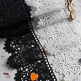 Material: 100% Baumwolle witgift 2 Yard Breite 9cm Baumwolle Vintage-Stil Häkelspitze Häkelspitze Häkel-Borte Spitzenband Nähen Spitzenborte Spitzenbesatz Scrapbooking Geschenkbox Dekoband (Schwarz)