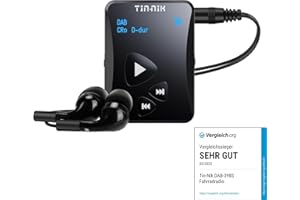 TIN- NIK Tin-Nik DAB-398S Portable Digital DAB Radio, DAB+/DAB/FM Mini Radio, Pocket FM Radio with Earphones, OLED Display, Rechargeable Battery for Sports,Run, jogging or Cycling