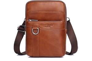 Xieben Vintage Leather Shoulder Messenger Bag for Men Travel Business Crossbody Pack Wallet Satchel Sling Chest Bags