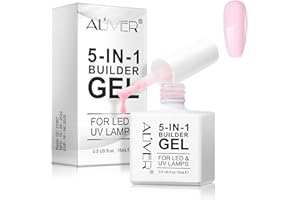 IFUDOIT Builder Gel for Nail 15ml, Pink 5 in 1 Builder Base Strengthening Gel, Gel Nail Polish Base Coat, For Nail Extensions, Repair, Reinforcement, Sticking Diamonds, Nail Art Design