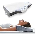 RELAX COMPANY Memory Foam Pillow | Contour Cervical Pillow for Neck & Shoulder Pain | Orthopedic Pillow | Neck Cervical Sleeping Pillows for Side & Back Sleepers (Grey/White, Memory Foam) Pack of 1
