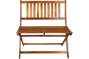 Liadomo Blossom Garten-Klappbank, Gartenbank, Balkonbank, Akazienholz, platzsparend klappbar, natürliches Design, geschliffen und geölt, 80cm