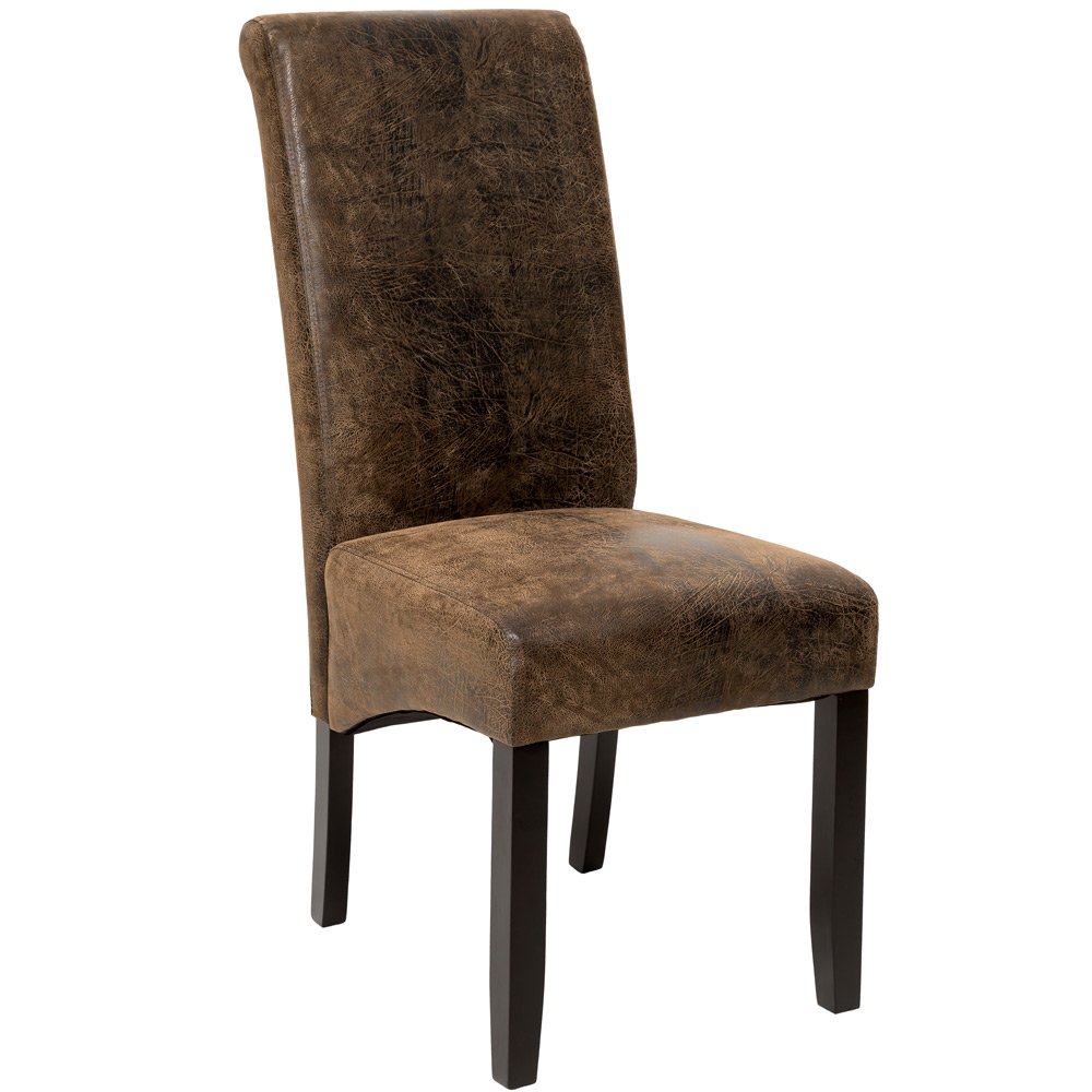 TecTake Edler Esszimmerstuhl aus Kunstleder | Stuhl mit hoher