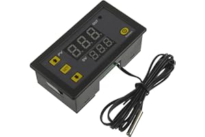 HUAREW W3230 AC 110V-220V 20A Régulateur de température numérique, Interrupteur de Commande de Thermostat à Affichage numérique avec sonde de capteurs NTC 10K(-50 ℃ ~ 120 ℃)