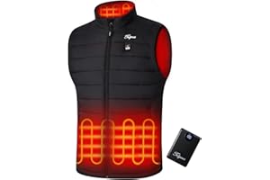 Telguua Chaleco Calefactable con Banco de Energía 12000mAh 5V, Chaleco Calefactor Hombre, Chalecos Térmico Recargable, Con 4 zonas de Calentamiento y 3 Configuraciones de Temperatura,Esquí,ciclismo